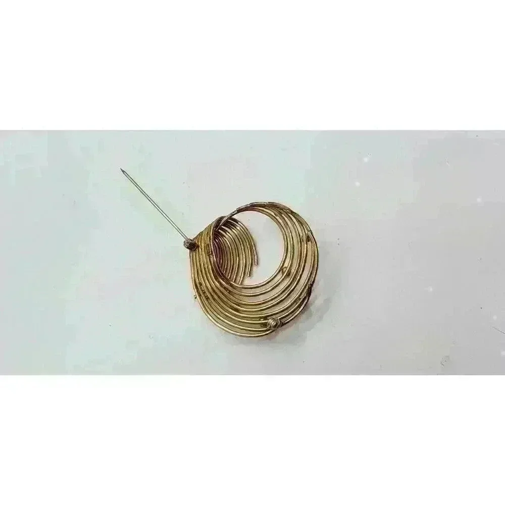 1950s Brooch 12k Gold Fill Rhinestone Art Deco Swirl MCM signed Winard